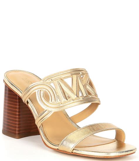 michael kors metallic nappa espandrilles|Michael Kors Alma Metallic Leather Mid Sandal Slides .